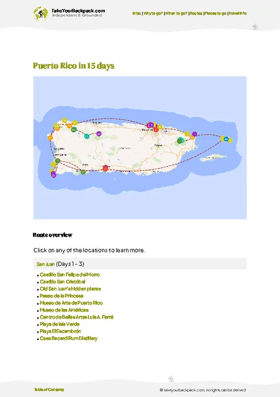 example page 4 from our offline Travel Guide for Puerto Rico